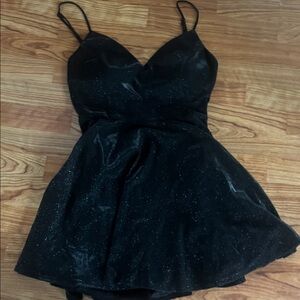 Windsor Black Glitter Prom Dress